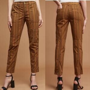 Anthropologie Hei Hei The Wanderer Striped Slim Cargo Pants Brown/Black Size 25